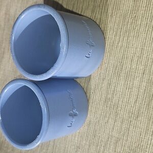 LaFermiere Blue Ceramic Microwave-Safe Reuseable Jars.  Qty 2